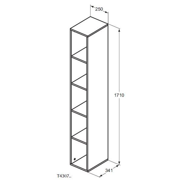 ADAPTO Skrinka  vysoká  4 poličky 171x34 cm, T4307Y2