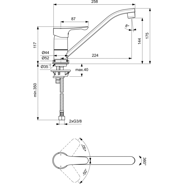 ALPHA Drezová batéria s otočným ramenom, BC490AA