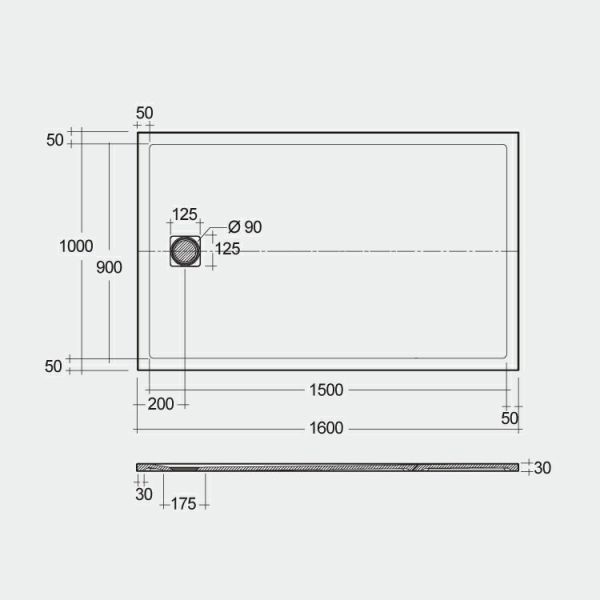 FEELING 100x160x3 cm Sprchová vanička Cappuccino, RFST100160.514