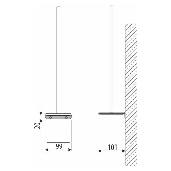 FOX Toaletná kefa s pevným držiakom, BH-5/SB