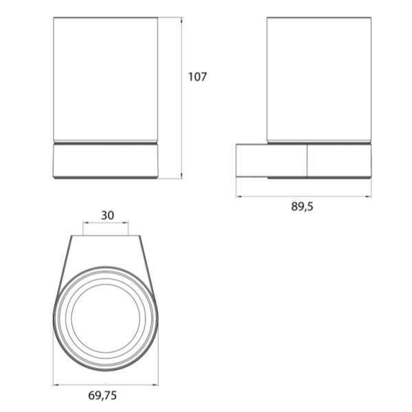 FLOW Sklenený pohár s pevným držiakom, FLW02, 272000100