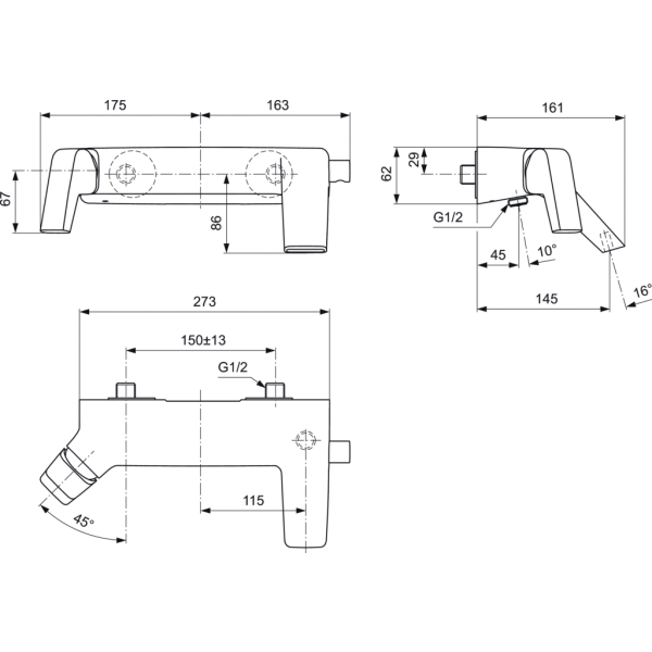 JES Vaňová batéria nástenná, H4496AA
