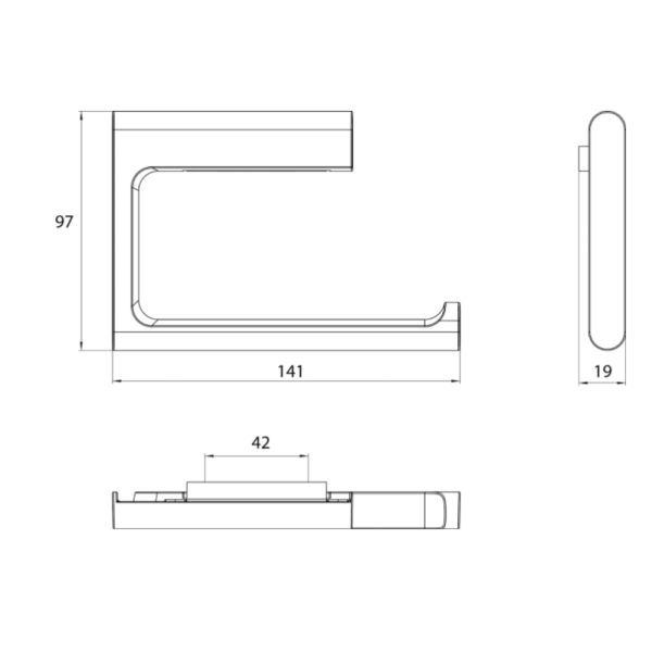 FLOW Držiak toaletného papiera bez krytu, FLW05, 270000100