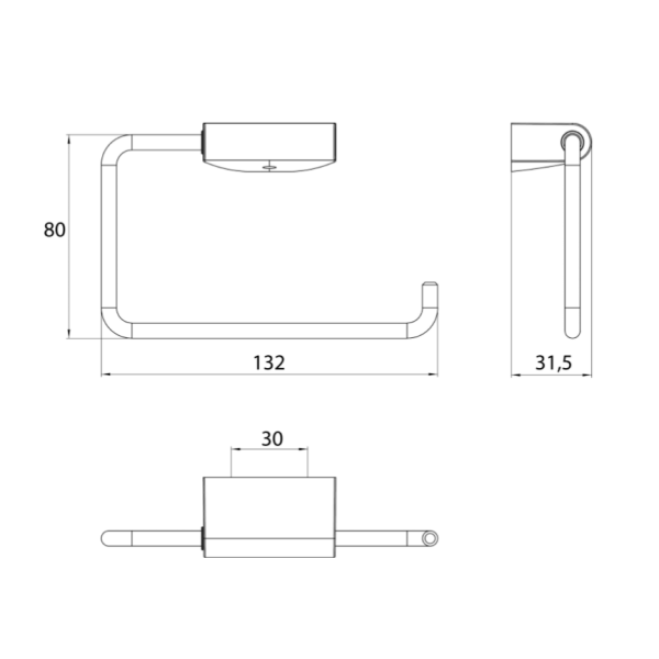 FLOW Držiak toaletného papiera bez krytu, FLW06