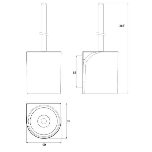 FLOW Toaletná kefa s pevným držiakom, FLW15, 271500100