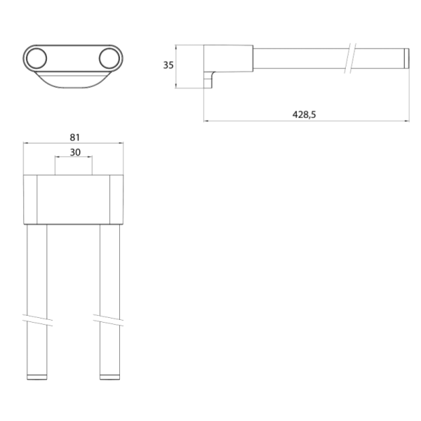 FLOW Držiak na uterák dvojramenný 43 cm, FLW14