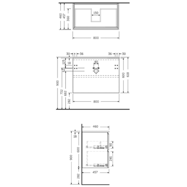 RAK JOY Skrinka 80x46 cm pre umývadlo Joy, JOYWH080PWH