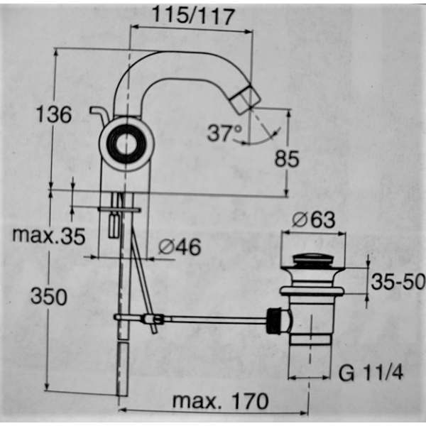 MARC NEWSON Umývadlová batéria, N9790