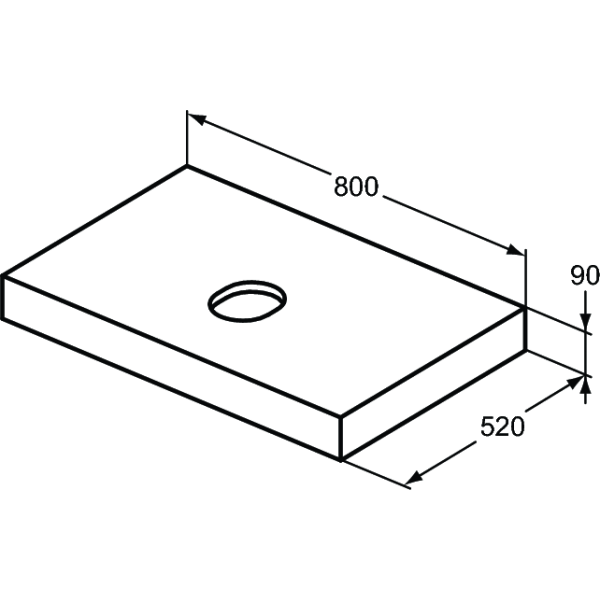 SIMPLYU CLEAR Doska pod umývadlo 80x52 cm, T7214