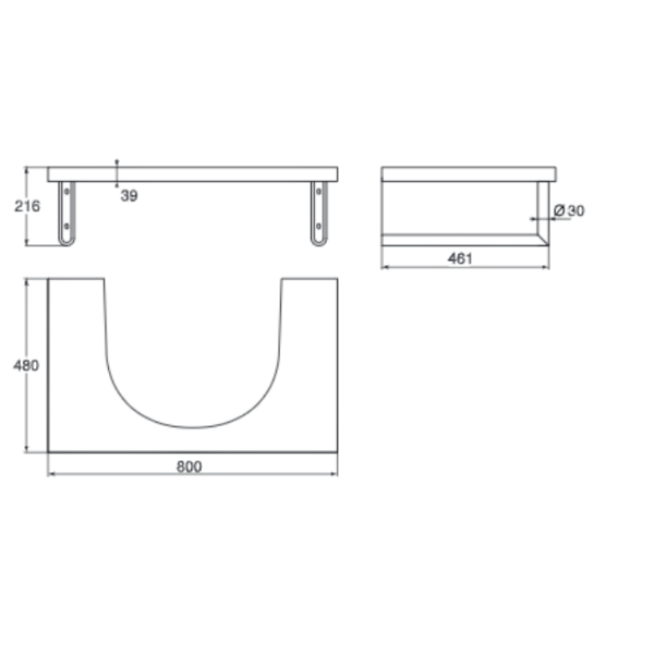 WASHPOINT Nábytková konzola pod umývadlo 80x48 cm, R5870