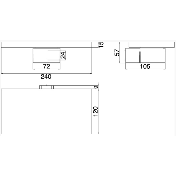 EMCO Liason nástenná polica sklenená s držiakom, prevedenie chróm. 171000100
