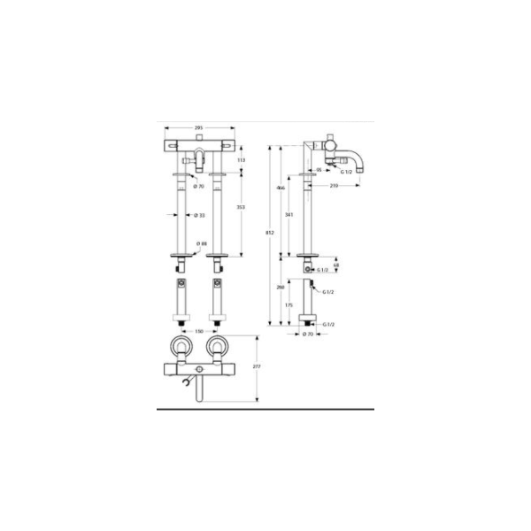 Celia  Vaňová batéria termostatická, voľne stojaca, A3439AA