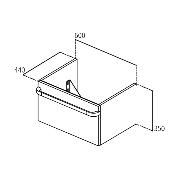 TONIC II Skrinka pod umývadlo 60 cm, R4302FE, s madlom chróm, R4358AA