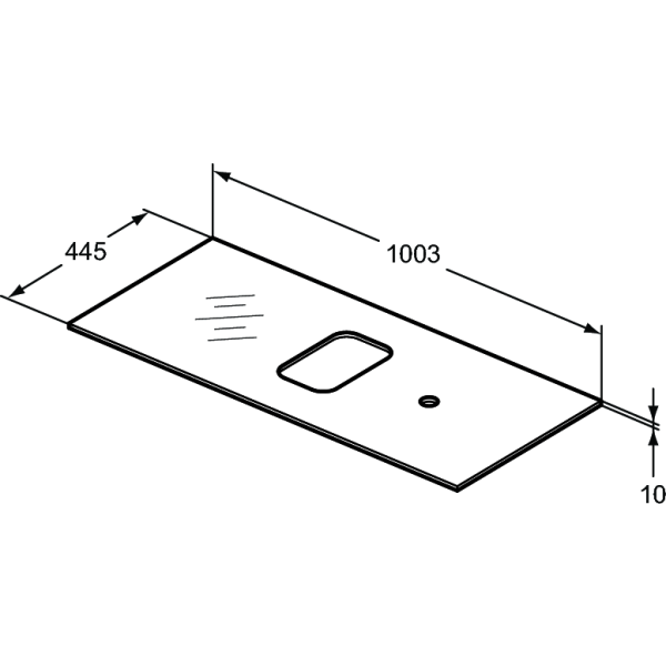 TONIC II Nábytková konzola 100 cm, R4312FF 2 ks + TONIC II Vrchná doska, R4323FF + TONIC II Doska sklo, R4336SA + TONIC II Madlo, R4360WG