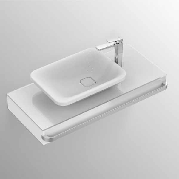 TONIC II Nábytková konzola 100 cm, R4312FF 2 ks + TONIC II Vrchná doska, R4323FF + TONIC II Doska sklo, R4336SA + TONIC II Madlo, R4360WG