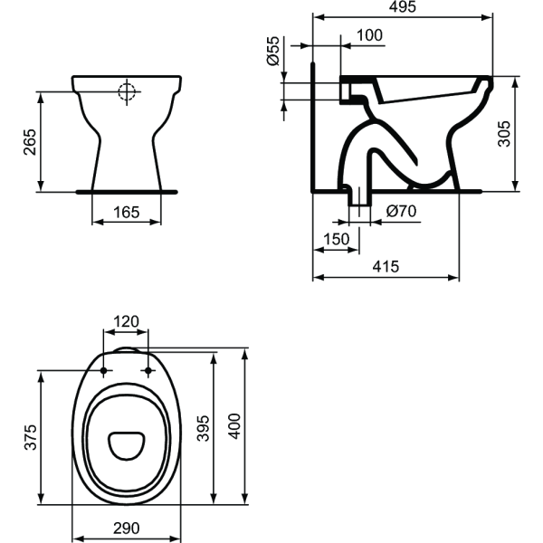 BAMBY WC detské stacionárne, T2144, + BAMBY WC sedadlo, T8800