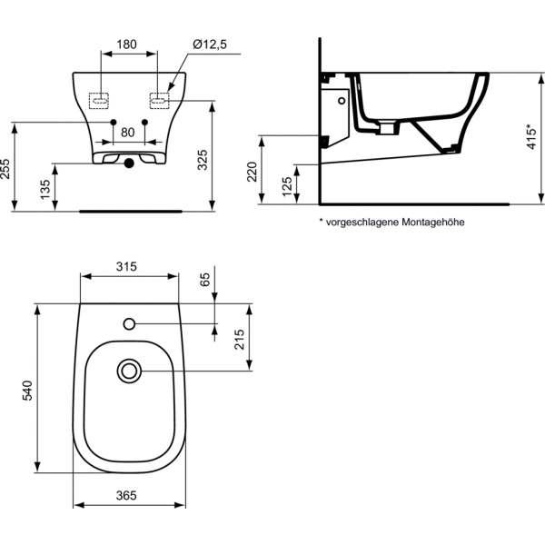 SOFTMOOD Bidet závesný, T5193