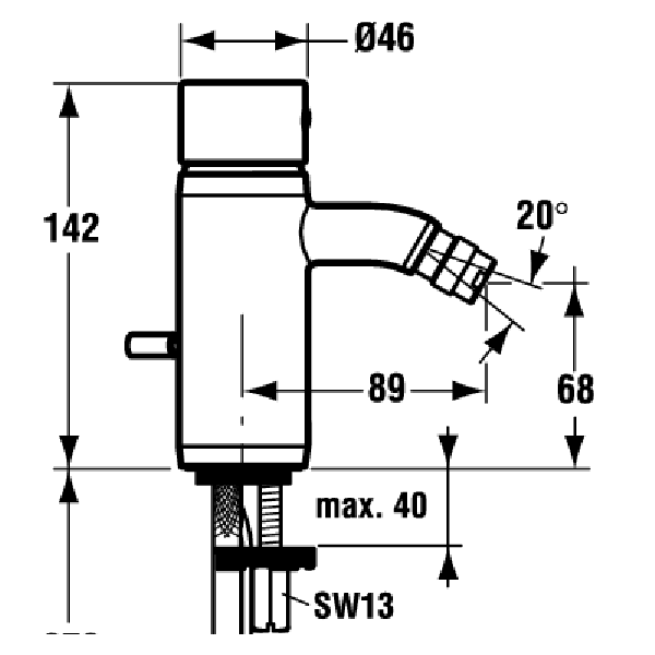 CERAMIX STYLE Bidetová batéria bez odpadovej garnitúry a flexibilnými hadicami, A3650AA