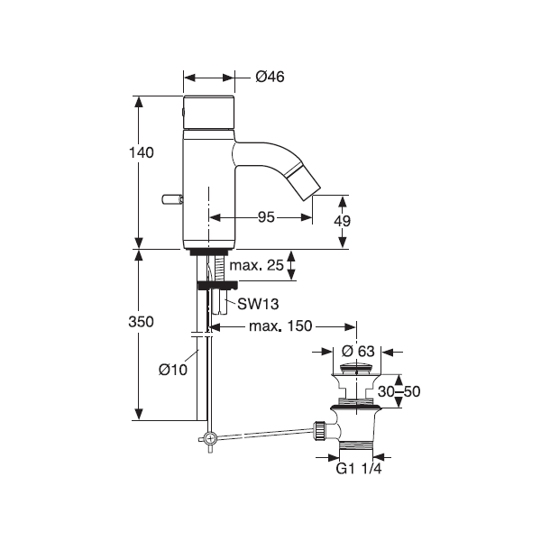 CERAMIX STYLE  umývadlová batéria s odpadovou garnitúrou a flexibilnými hadicami, A3679AA