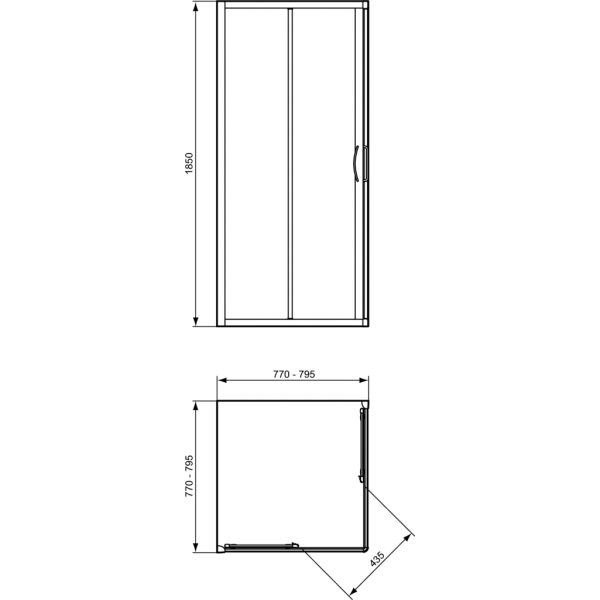 TIPICA Sprchovací kút rohový vstup štvorec 80x80 cm, T2378YB