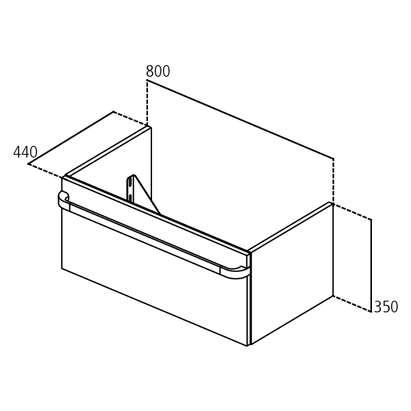 PACK Tonic II Umývadlo 80x49 cm, K0839 + Tonic II Skrinka pod umývadlo 80 cm, R4303, + madlo biele, R4359WG