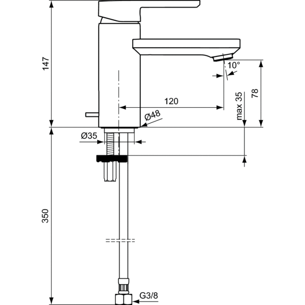 GLANCE NEON Umývadlová batéria, bez odpadovej garnitúry a flexibilnými hadicami, A5568AA