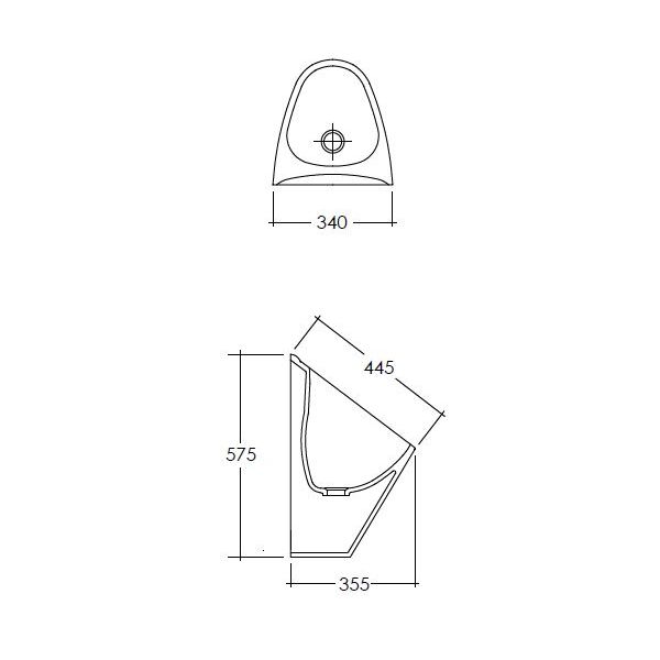 VENICE pisoár Waterless kapotovaný , prítok zadný, VEUB00002
