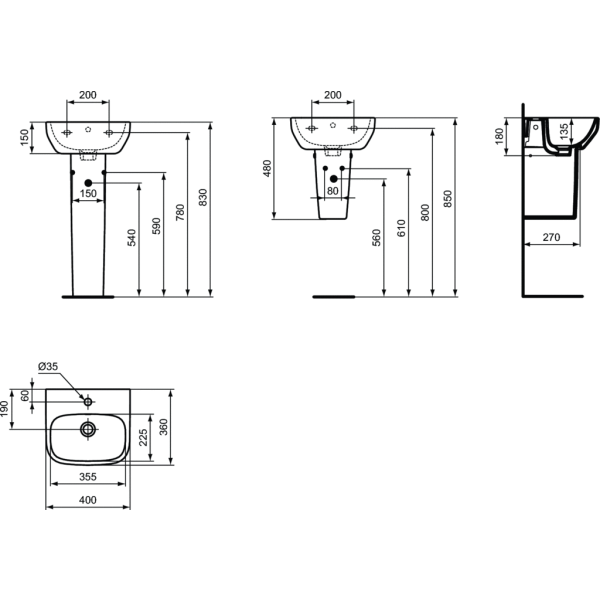 I.LIFE Umývadielko 40x36 cm, T470801