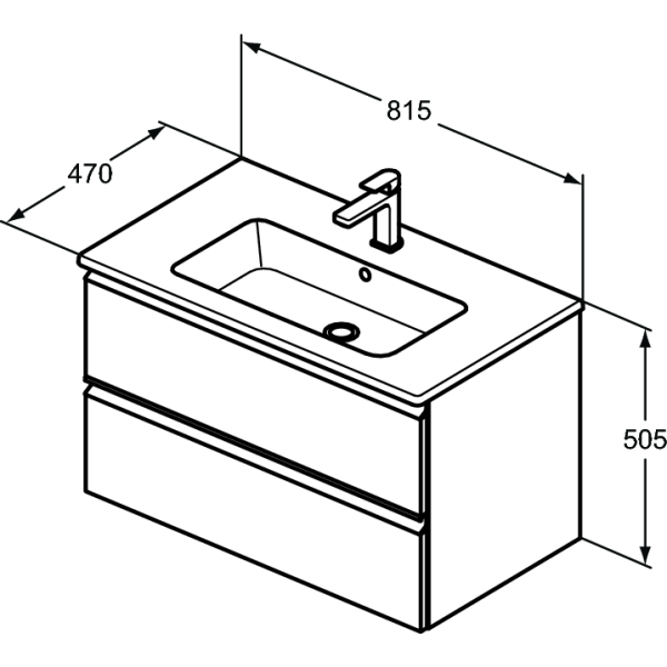 CONNECT E Umývadlo a skrinka pod umývadlo 81,5x47 cm, K8699PB