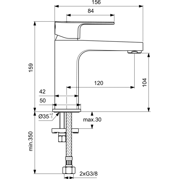 CERAFINE D umývadlová batéria bez odtokovej garnitúry, BC553AA