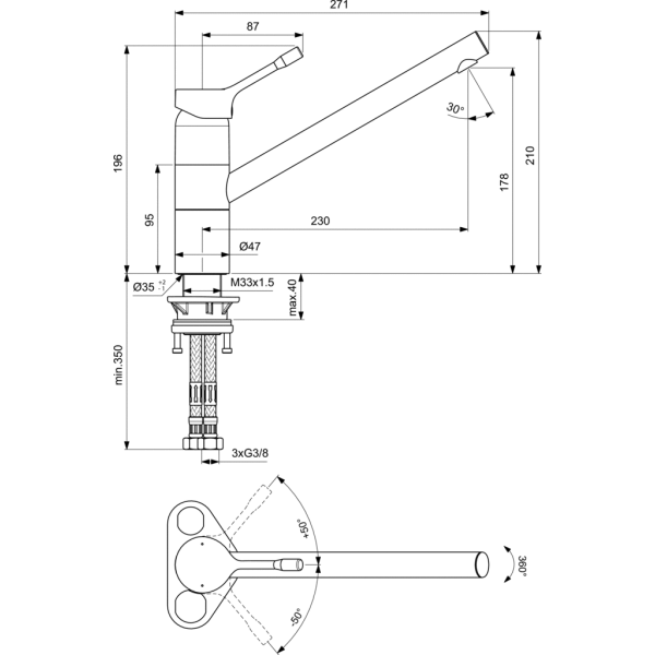 CERALOOK Drezová batéria s vysokým vývodom, BC296AA