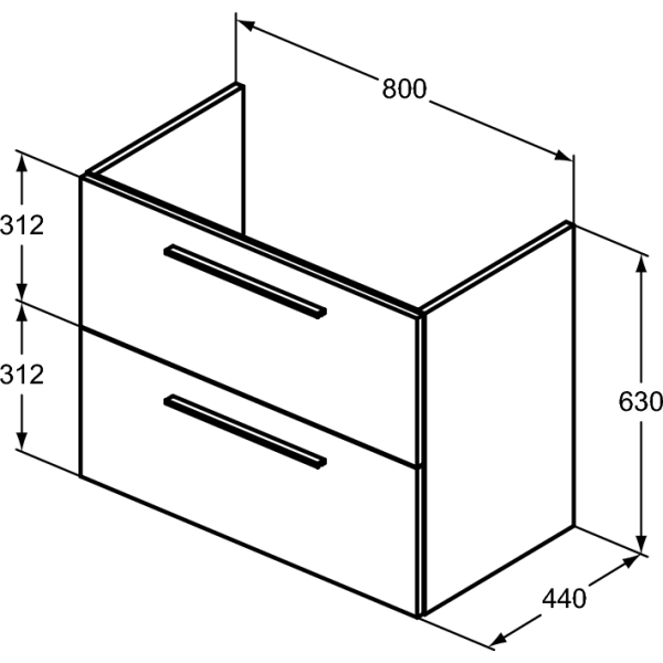 I.LIFE A Skrinka pod umývadlo 80 cm, farba matný sivý kremeň, T5256NG
