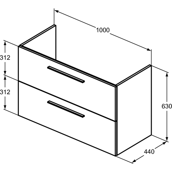 I.LIFE A Skrinka pod umývadlo 100 cm, farba matná uhľovo sivá, T5257NV