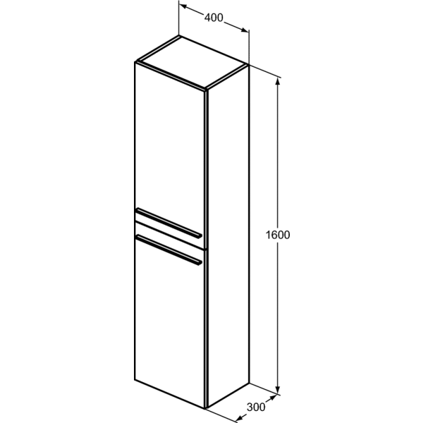 I.LIFE A Skrinka vysoká 160x40 cm, farba matná biela, T5260DU