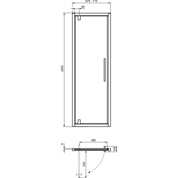 I.LIFE Pivotové dvere 70 cm, T4835EO