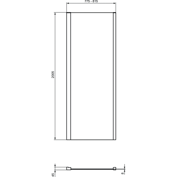I.LIFE Pevná bočná stena 80 cm, T4863EO