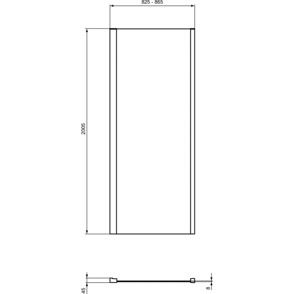 I.LIFE Pevná bočná stena 85 cm, T4864EO