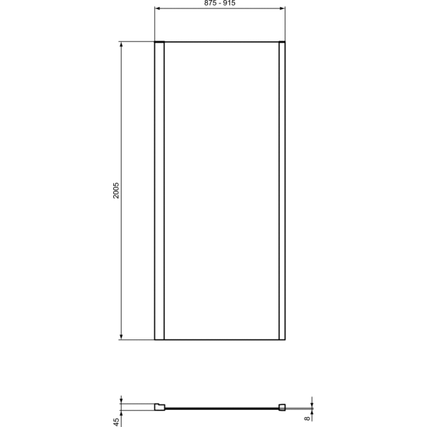 I.LIFE Pevná bočná stena 90 cm, T4865EO