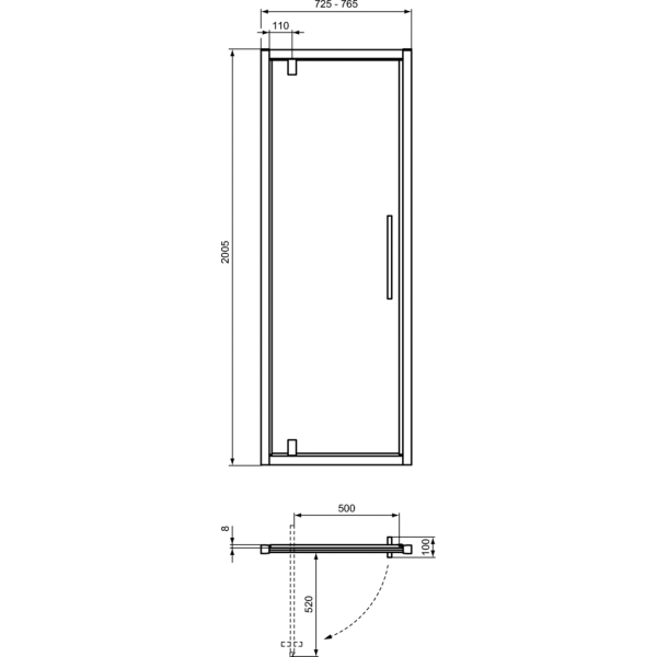 I.LIFE Pivotové dvere 75 cm, T4836EO