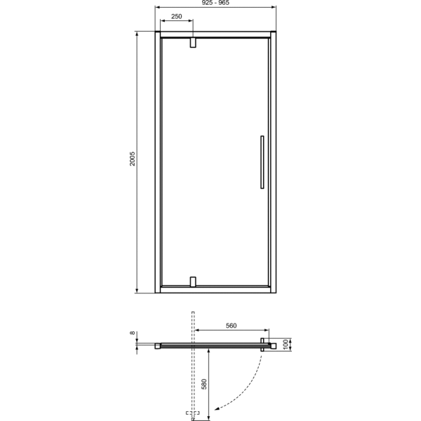 I.LIFE Pivotové dvere 95 cm, T4840EO