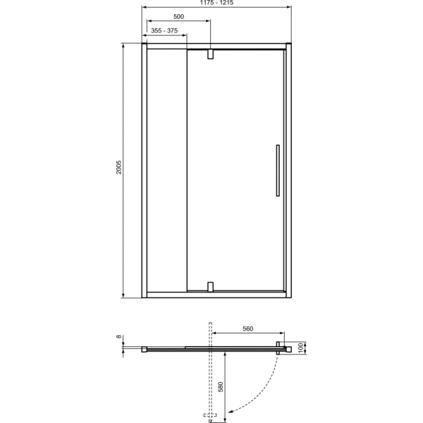 I.LIFE Pivotové dvere 120 cm, T4939EO