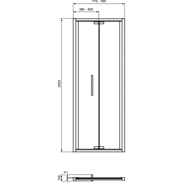 I.LIFE Skladacie dvere 80 cm, T4850EO
