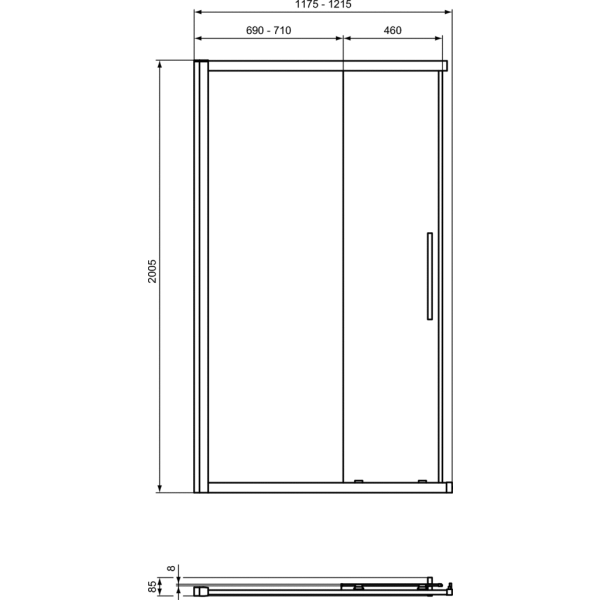I.LIFE Sprchovací kút 1/2 rohový vstup 120 cm, T4859EO