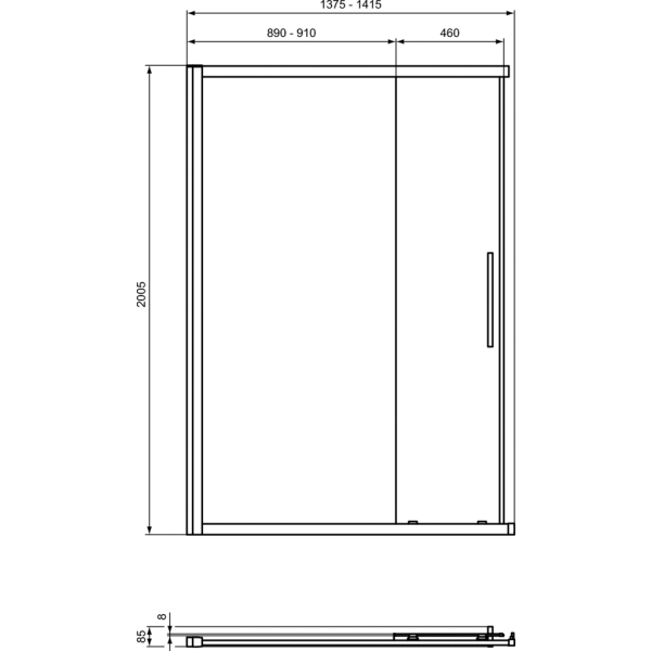I.LIFE Sprchovací kút 1/2 rohový vstup 140 cm, T4860EO