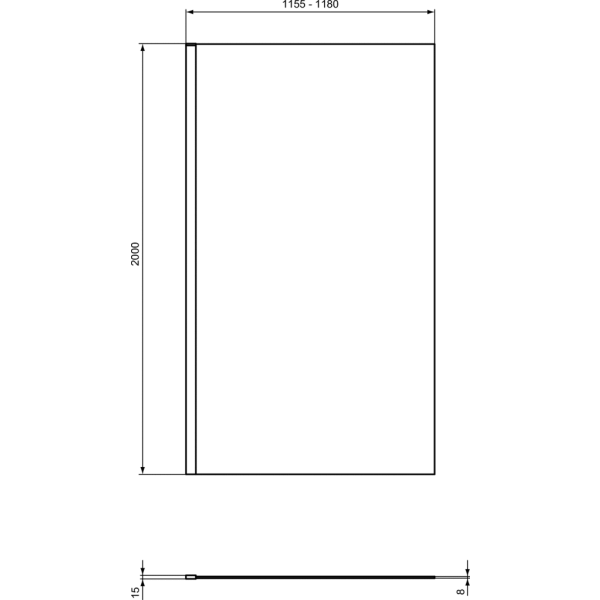 I.LIFE WETROOM Sprchový kút, pevná stena 120 cm, T4873EO