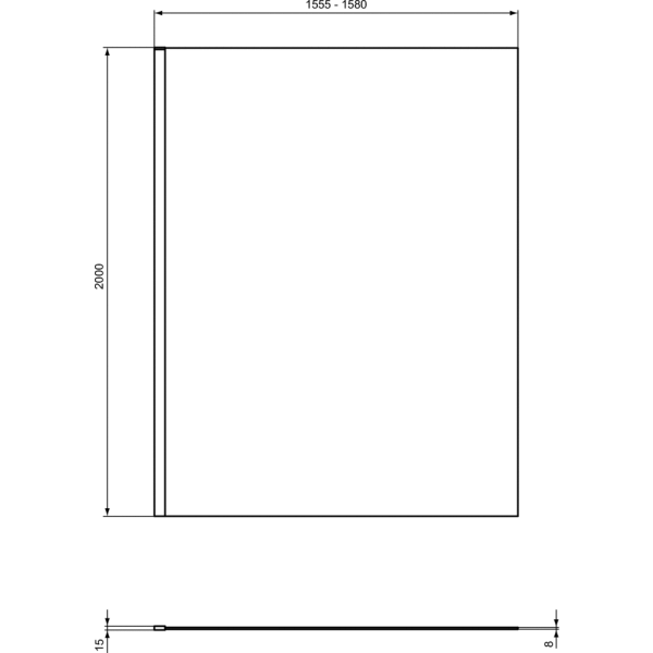 I.LIFE WETROOM Sprchový kút, pevná stena 160 cm, T5306EO