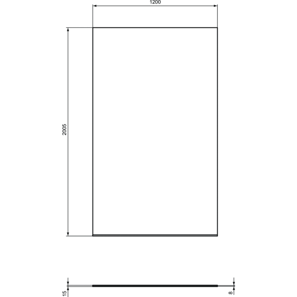 I.LIFE WETROOM Sprchový kút, pevná stena bez stenovej lišty 120 cm, T4876EO
