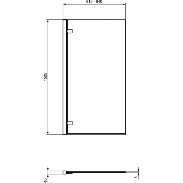 I.LIFE Vaňová zástena 80 cm Ľavá, hranatý tvar T4885EO