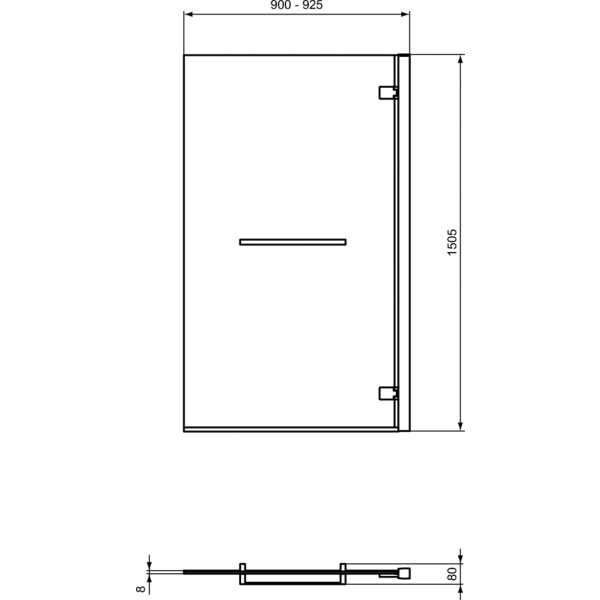 I.LIFE Vaňová zástena 90 cm Pravá, hranatý tvar T4888EO