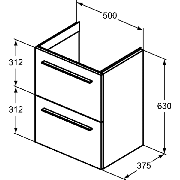 I.LIFE S Skrinka pod umývadlo 60 cm, farba drevodekor prírodný dub, T5293NX